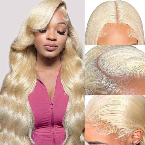 Sharimo 613 Lace Front Wig Human Hair 180% Density Blonde Body Wave Lace Front Wigs Human Hair Pre Plucked HD Lace Frontal Wig 13x6 Blonde Wig for Women 24 Inch