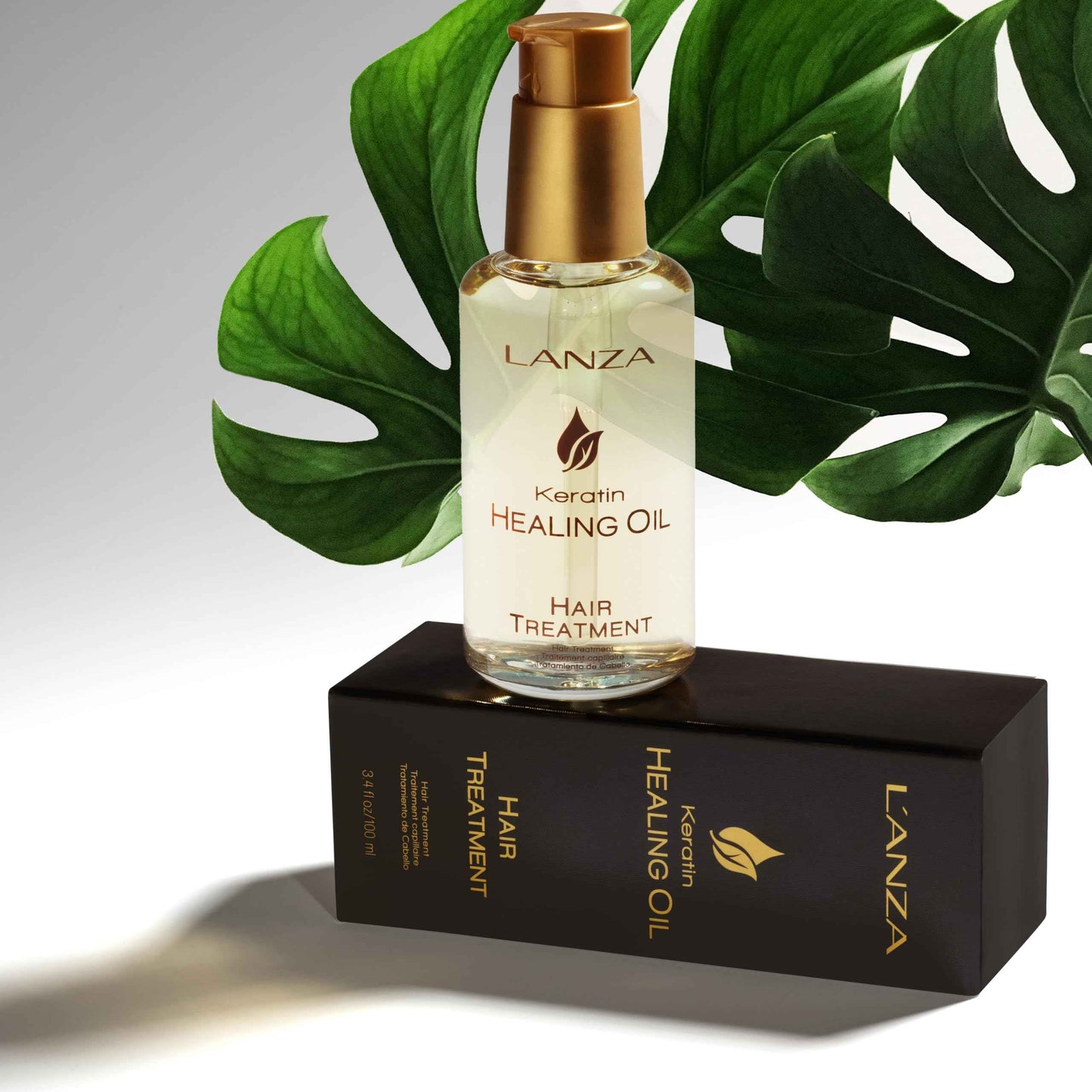 L'ANZA Keratin Healing Oil Trio Hair Kit, Restorative Lustrous Shampoo, Conditioner & Keratin Oil Treatment Serum in a Gift Box, Luxury Hair Care Kit For Dry, Damaged Locks (10.1/8.5/3.4 Fl Oz)