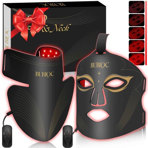 Onisdin Red Light Therapy Mask Set, Five-Level Brightness Adjustment for Face and Neck, 630nm Infrared Light + 850nm Near-Infrared LED Therapy Phototherapy, Portable Mask with Power Storage, Black5