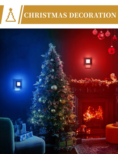 DORESshop Blue Night Light [2 Pack], Night Lights Plug Into Wall, Night Light Dusk to Dawn Sensor, LED NightLight Adjustable Brightness, Bedroom, Bathroom, Hallway, Stairs, Christmas, Party