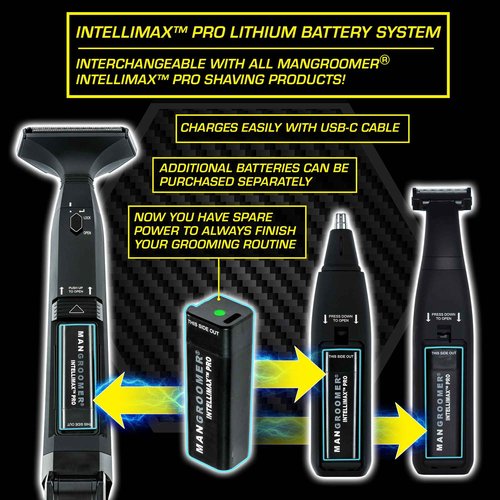 MANGROOMER INTELLIMAX PRO Body and Ball Groomer, Groin Trimmer for Men, Electric Ball Shaver, Pubic Trim, with Free Bonus Foil Included and Free Nose Trimmer Replacement Head