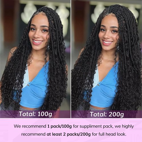 IDN BEAUTY Pre Divided Human Braiding for Boho Braids Hair Extensions, 22 Inch 100g Natrual Black Deep Wave Human Hair for Braiding Bohemian No Weft 12A Virgin Brazilian Wet and Wavy