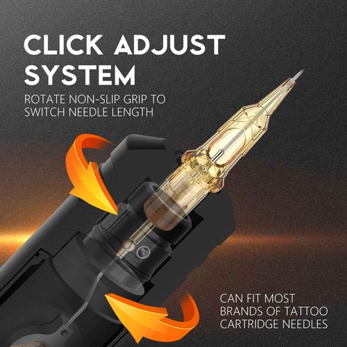 Ambition Ninja Max Wireless Tattoo Machine Rotary Cartridge Battery Pen with 2400mAh Power Supply Coreless Motor Digital LCD Display Tattoo Gun for Professionals Tattoo Artists