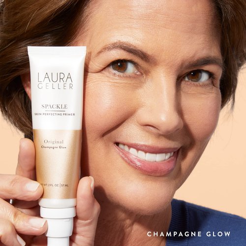 LAURA GELLER NEW YORK Ready-n-Radiant Kit (3 PC) - Baked Bronze-n-Brighten, Deep + Spackle Super-Size Skin Perfecting Primer, Champagne Glow + Retractable Angled Kabuki Brush
