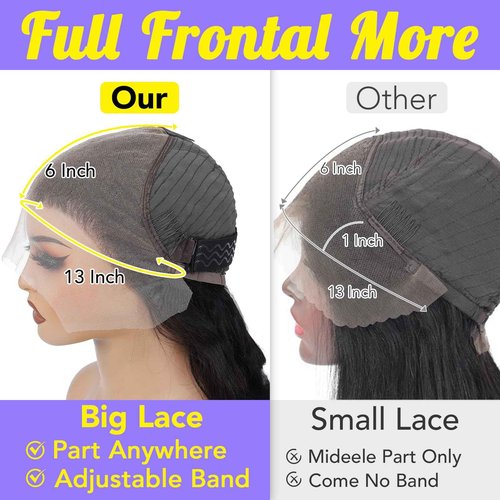 Mziio 32 Inch 13x6 Lace Front Wigs Human Hair Pre Plucked Straight Human Hair Wig 200% Density Straight HD Lace Frontal 13x6 Glueless Wigs for Women Natural Color