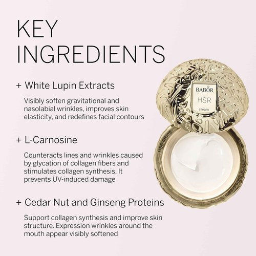 BABOR HSR Lifting Anti Wrinkle Cream, Travel Anti Aging Night Cream, Target Fine Lines & Wrinkles, Vitamin E, Increase Moisture & Radiance, Daily Moisturizer for Smoother Skin, 0.5 oz