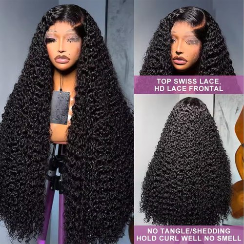 VIPbeauty 200% Density 13x6 Deep Wave Lace Front Wigs Human Hair 13x6 HD Transparent Water Wave Lace Front Wigs for Women Pre Plucked with Baby Hair 18inch