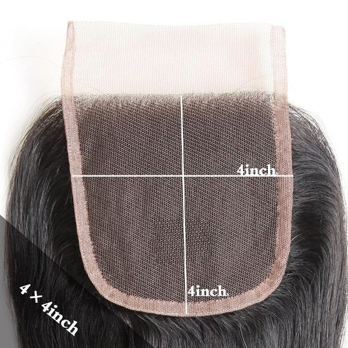 Liang Dian Straight Bundles with closure human hair 16 16 18 18 +16 Inch Human Hair Bundles with Closure HD Lace100% Unprocessed 12A Brazilian Virgin Quick Weave Hair Natural Color