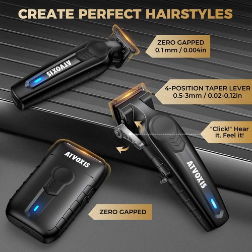 ATVOXIS Hair Clippers for Men Professional, Barber Clippers and Trimmers Set, Cordless Hair Clippers, Hair Cutting Kit, Barber Kit, Haircut Kit, Maquina para Cortar Pelo De Hombre