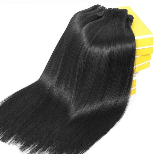 Urbeauty Raw Bundles Human Hair, No Tangle Shedding, Keep Texture Silky Soft after 89 Times Washes, 16A Indian Bundles Triple Lifespan Chemical Free Unprocessed Natural Raw Hair