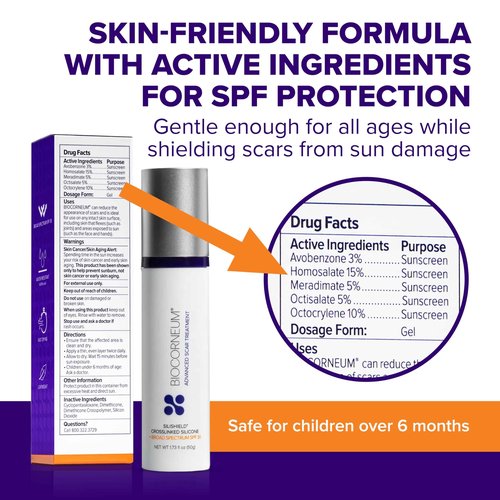 Biocorneum Advanced Scar Treatment with Silishield® & SPF 30 20g – Fast-Drying, Water-Resistant Silicone Scar Gel - Surgeon Recommended Scar Removal for New & Old Scars - Suitable for Children