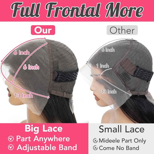 MZCNU 30 Inch 13x6 Straight Lace Front Wigs Human Hair 230% Density HD Transparent Lace Frontal Human Hair Wig for Women Natural Black Color