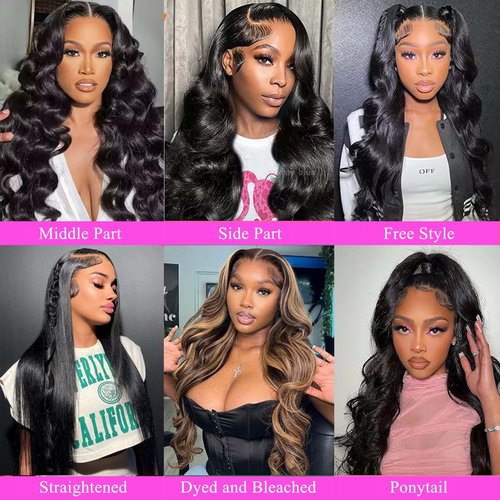 200 Density Body Wave Lace Front Wigs Human Hair Pre Plucked Pre Bleached Knots 13x4 HD Lace Frontal Wigs Human Hair Real Human Hair Wig 22 Inch