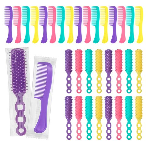 Hair Brush and Combs Bulk Individually Wrapped for Homeless,Disposable Hair Combs Bulk Hair Brushes Detangling Hairbrush for Women Shelter Nursing Hotel Church Charity Supplies (pack of 240)