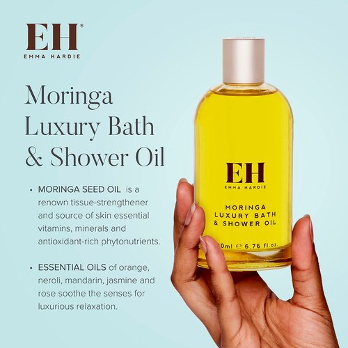 Emma Hardie 5pcs Amazing Travel Kit: 30ml Moringa Cleansing Balm, 50ml Moringa Luxury Bath & Shower oil, 50ml Moringa Luxury Body Butter, 20ml Moisture Boost Vit C Cream, 5ml Brilliance Facial Oil