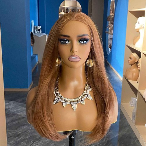 JINGFA Half Body Mannequin Head with Shoulders with Support Hole Realistic Display and Styling for Wigs, Jewelry, Clothing Displaying