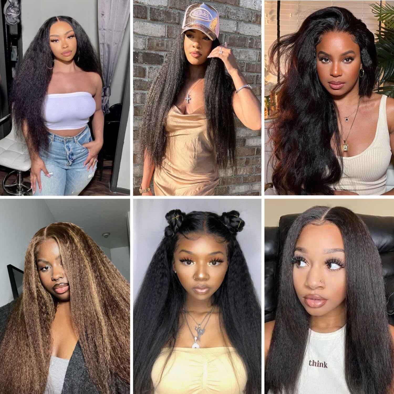 Kinky Straight Clip in Hair Extensions Human Hair for Black Women 8A Brazilian Kinky Real Hair Extensions Clip in Human Hair Full Head Natural Color 8pcs 18 Clips 120g/Set (16 Inch)