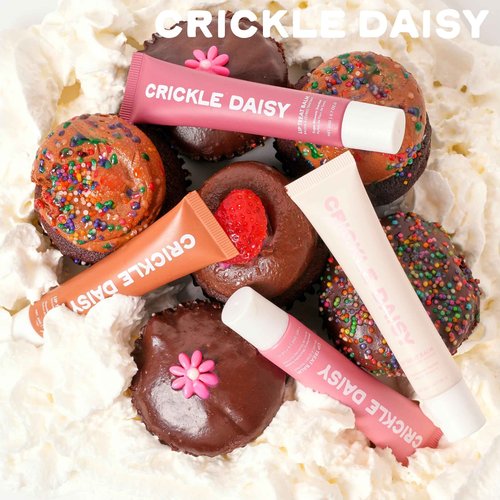 Crickle Daisy Lip Treat Balm - Hydrating & Nourishing Lip Balm with Avocado, Olive, and Coconut Oils - Softening Lip Moisturizer & Protection for Very Dry Lips - Set Of 4, 0.7oz Each