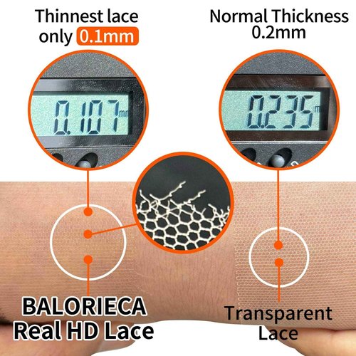 BALORIECA 5x5 Real HD Lace Closure Only lace front closure human hair Body Wave 0.10mm Ultra Thin Invisible Lace Pre Plucked with Baby Hair Natural Black Color(18 Inch, Body Wave)