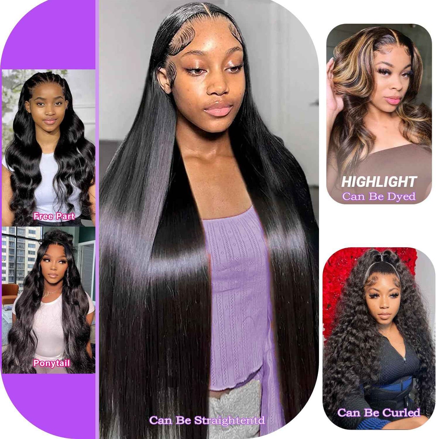 30 Inch 13x6 Body Wave Lace Front Wigs Human Hair 200% Density HD Lace Front Wigs Human Hair Pre Plucked Natural Color Glueless Wig 100% Virgin Lace Front Wigs for Women