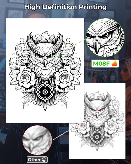 Itari M08F A4 Tattoo Printer, Thermal, Monochrome, Wireless, for Tattoo Artist & Beginner