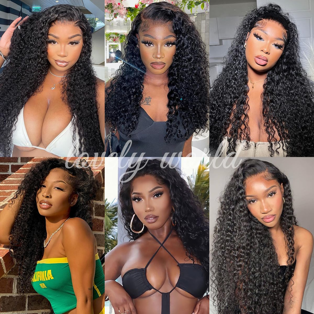 Lovelyworld Deep Wave Lace Front Wigs - Human Hair, 30 inch, 200 Density, HD Deep Curly Lace Front Wig