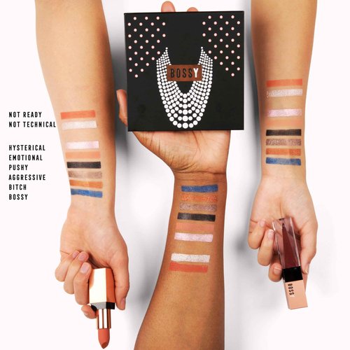 Bossy Cosmetics Power Woman Essentials Eyeshadow, Blush, and Highlighter Combo Palette | Vegan and Cruelty-Free (ELEGANCE MEETS STRENGTH)
