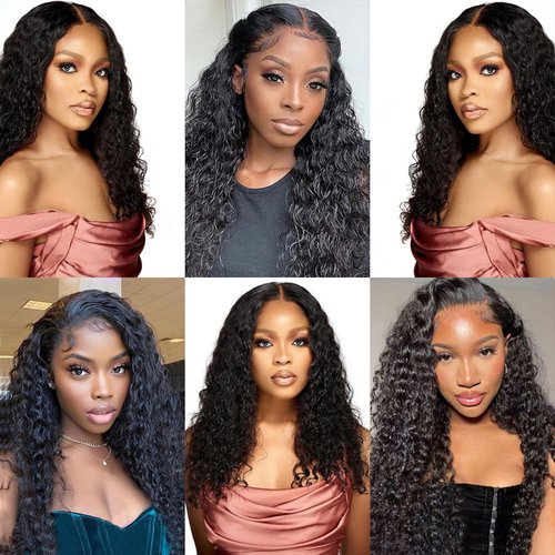 12A Water Wave Human Hair Bundles Wet And Wavy Bundles Human Hair 100% Unprocessed Brazilian Remy Water Wave Curly Bundle Extensions Natural Black Color 10 12 14 Inch