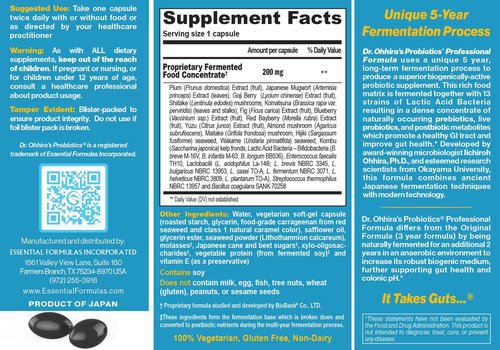 Dr. Ohhira's Professional Probiotics Formula 60 Capsules with Beauty Bar Soap Travel Size, 20 Grams - No Refrigeration Supplement - Vegetarian, Non-Dairy, Gluten Free