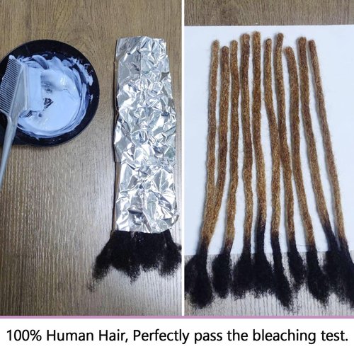 Originea Dreadlock Extensions Human Hair for Man/Women Full Head Handmade 0.8cm Thickness Can Be Dyed and Bleached Dreadlocks Bulk Permanent Loc Extensions (8 Inch 60 Strands, 1B# 0.4cm)