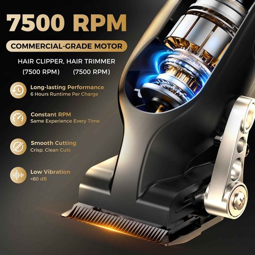 ATVOXIS Hair Clippers for Men Professional, Barber Clippers and Trimmers Set, Cordless Hair Clippers, Hair Cutting Kit, Barber Kit, Haircut Kit, Maquina para Cortar Pelo De Hombre