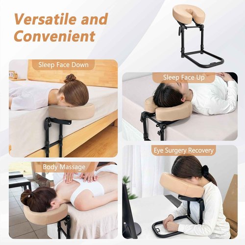 Massage Headrest for Bed Face Cradle, Home Mattress Top Massage Kit Face Down Pillow, Massager Head Rest for Mattress, After Eye Surgery Recovery Equipment, Head Cradle and Face Rest Support Cushion