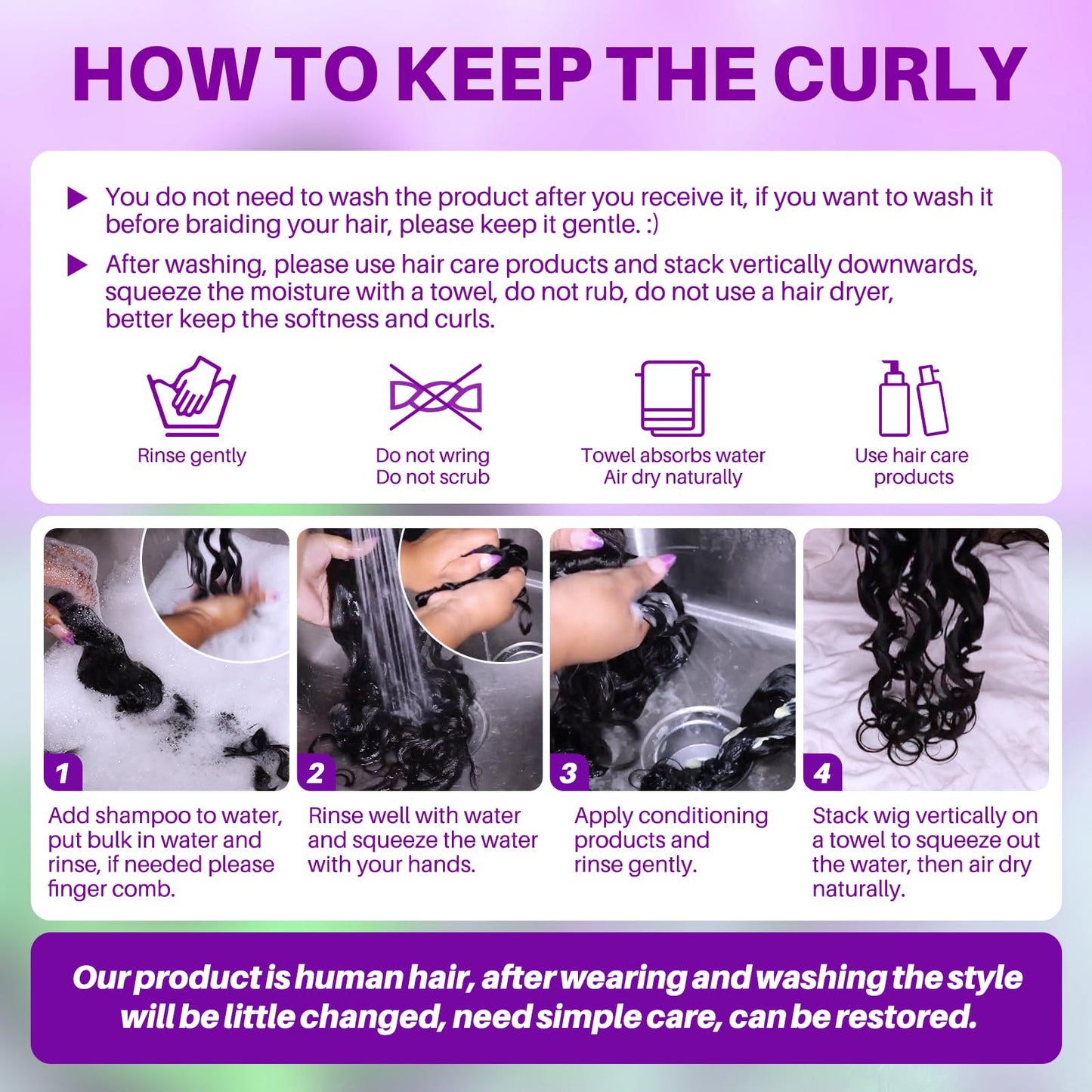 Human Braiding Hair for Boho Braids, Deep Wave Bulk Boho Braids Human Hair for Knotless Curly Bohemian Water Wave Braiding 110g 24 Inch Chocolate Brown (3 No Weft Bundles/Pack)