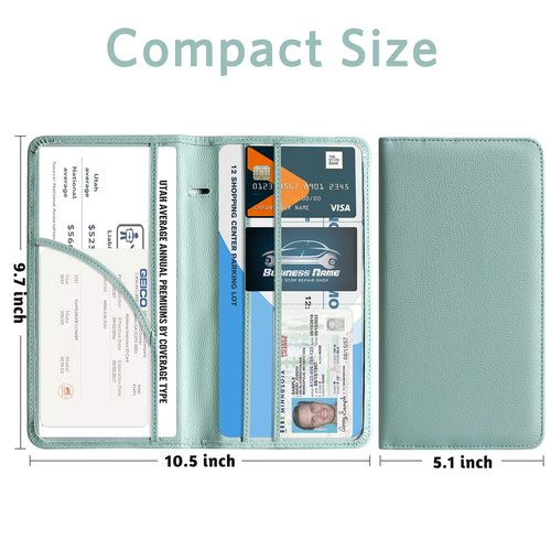 CoBak Car Registration and Insurance Holder - Vehicle Glove Box Car Organizer,Auto Truck Comparment Accessories Case with Magnetic Closure for Essential Document,Driver License,Cards