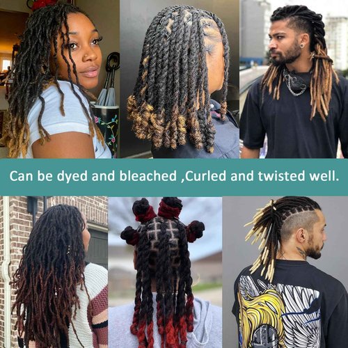 Viovian 10 Inch Human Hair Loc Extensions 60 Strands 0.6cm Ombre Dreadlock Extensions for Men Dread Extensions Human Hair Can be Dyed and Curled Color 1b/27