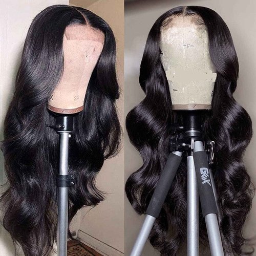 Licoville Body Wave Wig 4x1 Lace Front Human Hair Wig 20 Inch 150% Density Fuller Thicker Body Wave Lace Wigs Middle Part Natural Black Lace Closure Wigs for Black Women Pre Plucked
