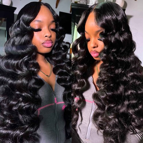 Loose Wave Bundles Human Hair with 5x5 Closure, (18 20 22+16) 12A 100% Real Human Hair Loose Deep Wave Bundles with HD lace Closure Unprocessed Brazilian Virgin Human Hair Extension Natural Color