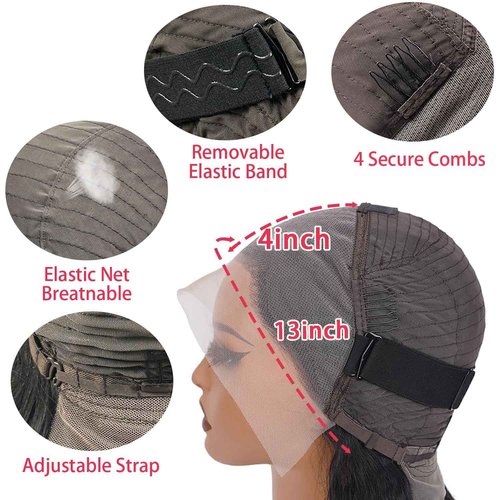 Chsxc 26 Inch Deep Wave Lace Front Wigs Human Hair 13x4 HD Lace Front Wigs 200 Density Human Hair Pre Plucked Glueless Wigs with Baby Hair