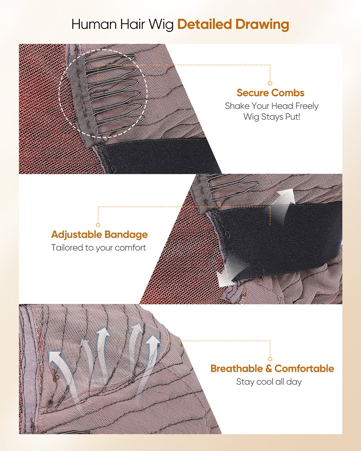 Ginger Orange Body Wave HD Lace Frontal Wigs Human Hair，200% Density 350# 13X4 Lace Front Wigs Human Hair Pre Plucked for Women 18inch