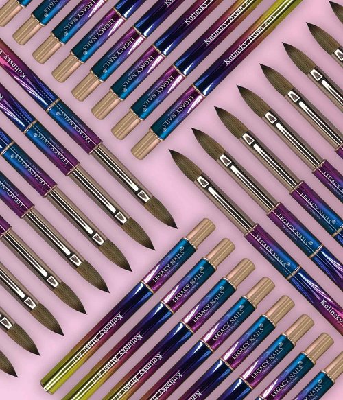 Legacy Nails Professional Multicolor Kolinsky Nail Brush #10 - Perfect For Sculpting Acrylic Nail Extensions Flexible bristles Light weight