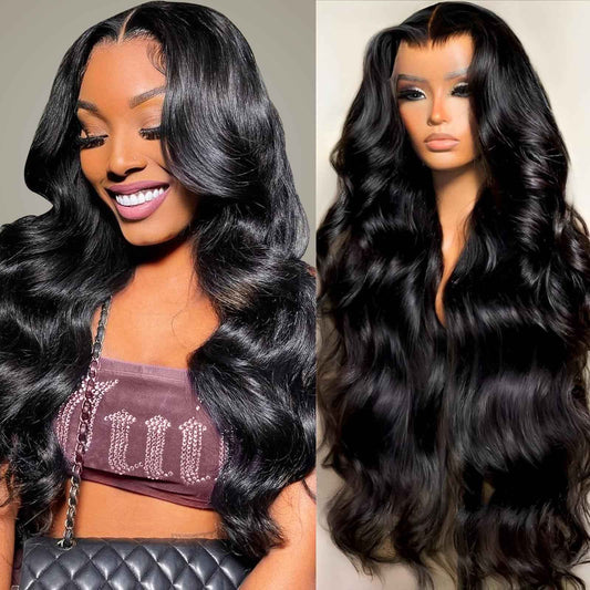 Pevrvfe 13x6 Lace Front Wigs Human Hair Pre Plucked with Baby hair 200 Density Body Wave HD Lace Front Wigs Human Hair 22 Inch Lace Frontal Wigs for Black Women Natural Color Glueless Wig