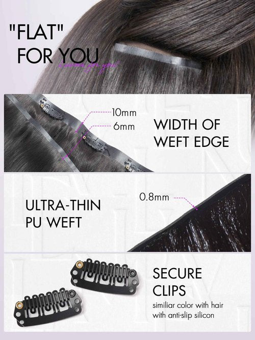 LUVME HAIR Hair Extensions Real Human Hair Fullness with 1 Pack 135g Silky Straight Clip in Hair Extensions 9pcs 20clips 18 inch Hair