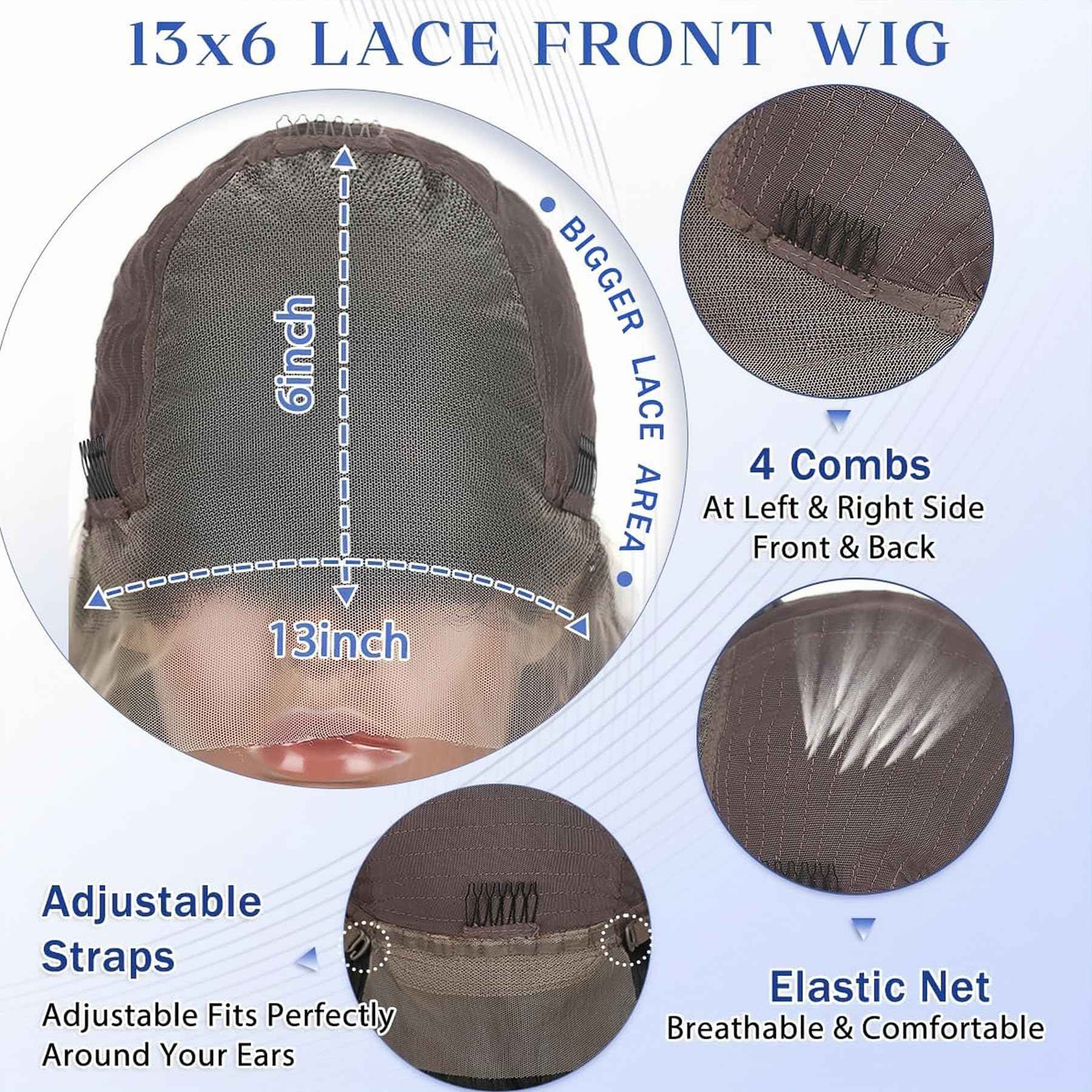 30 Inch Water Wave Lace Front Wigs Human Hair 200% Density Pre Plucked 13x6 HD Transparent Lace Frontal Wigs Human Hair For Women Deep Curly Glueless human hair wig (Black, 30 Inch)