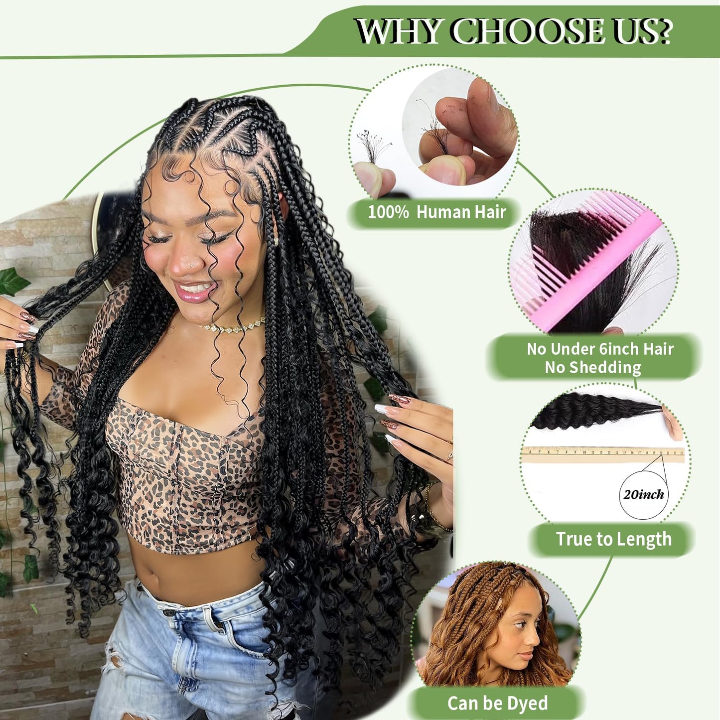 Human Braiding Hair for Boho Braids 120g 12A Deep Water Wave Bulk Human Hair Knotless Boho Braiding Curly 100% Virgin No Weft Extensions Bohemian Braids 3 Bundles/Pack Auburn Ginger 24 Inch