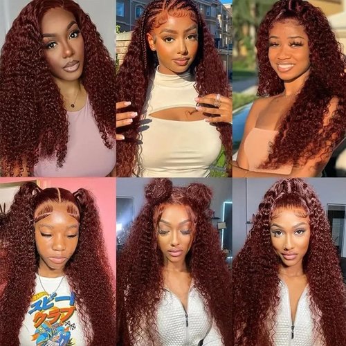 Fabimiya Human Hair Bundles Copper Red Brown 33# Jerry Curly 18 20 22 Inch Bundles Human Hair 100% Unprocessed Soft Sewn In Hair with Double Weft for Black Women