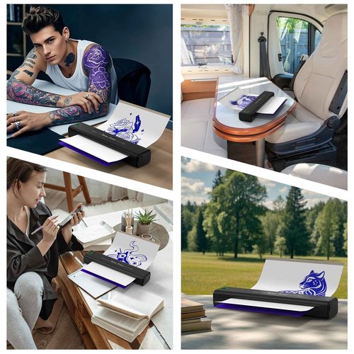 NEWYES Tattoo Stencil Printer Wireless Portable Tattoo Printer Kit Thermal Tattoo Machine for Tattoo Artists & Beginners, Matte Effect Clear Printing, Compatible with Mobile Phone, Pad, PC