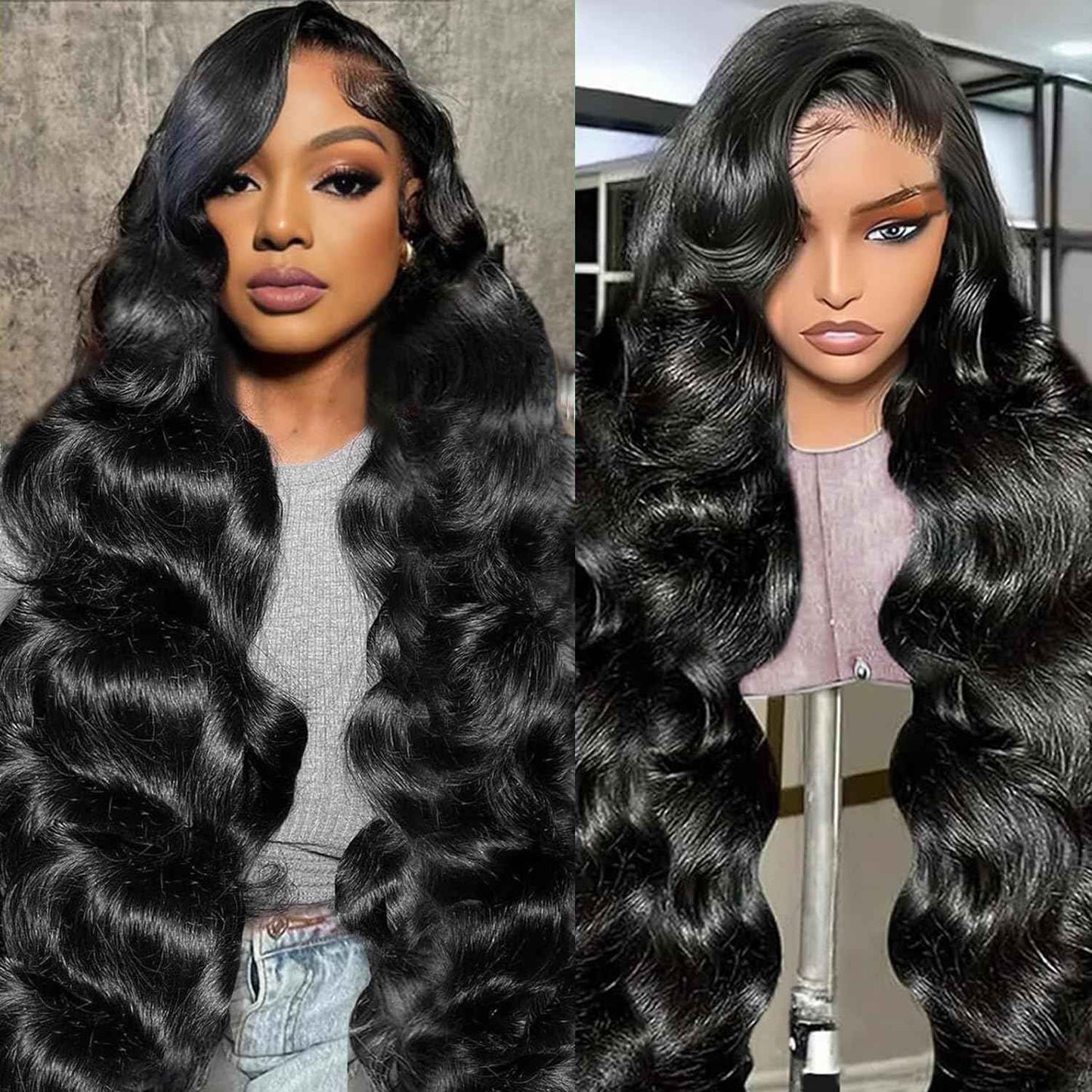 Lauberita 30 Inch 5x5 HD Lace Closure Wigs Human Hair Glueless Wigs Pre Plucked Pre Cut for Beginners 180% Density Body Wave Lace Front Wigs Human Hair Glueless Wear and Go