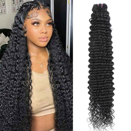 Tanday 15A Raw Human Hair Bundles Deep Wave Bundles Human Hair,Triple Lifespan Indian Virgin Hair,No Tangle Shedding,Multiple Washes Keep Texture Silky Soft (1 Bundle Natural Black, 20)