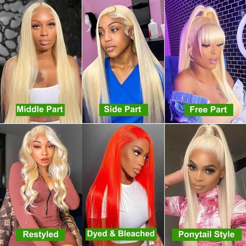 613 13x6 Lace Front Wig Human Hair 613 HD Lace Frontal Wig Blonde Lace Front Wigs Human Hair Pre Plucked Brazilian 180 Density Straight Lace Front Wigs Human Hair Glueless Wigs for Women 22 Inch