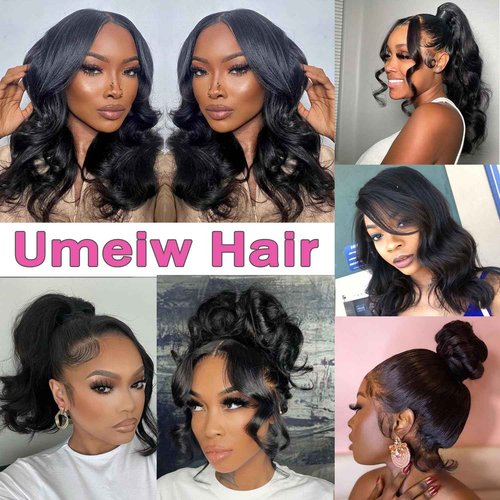 Umeiw 360 Body Wave Full Lace Front Wigs Human Hair Pre Plucked With Baby Hair 200 Density 360 HD Transparent Lace Front Wigs For Black Women Natural Color 22 inch